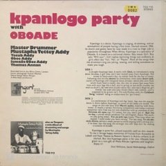 Popular Music Of Ghana Kpanlogo Party With Oboade LP