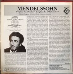 Mendelssohn - Symphony No.4 Italian / Symphony No.5 Reformation LP