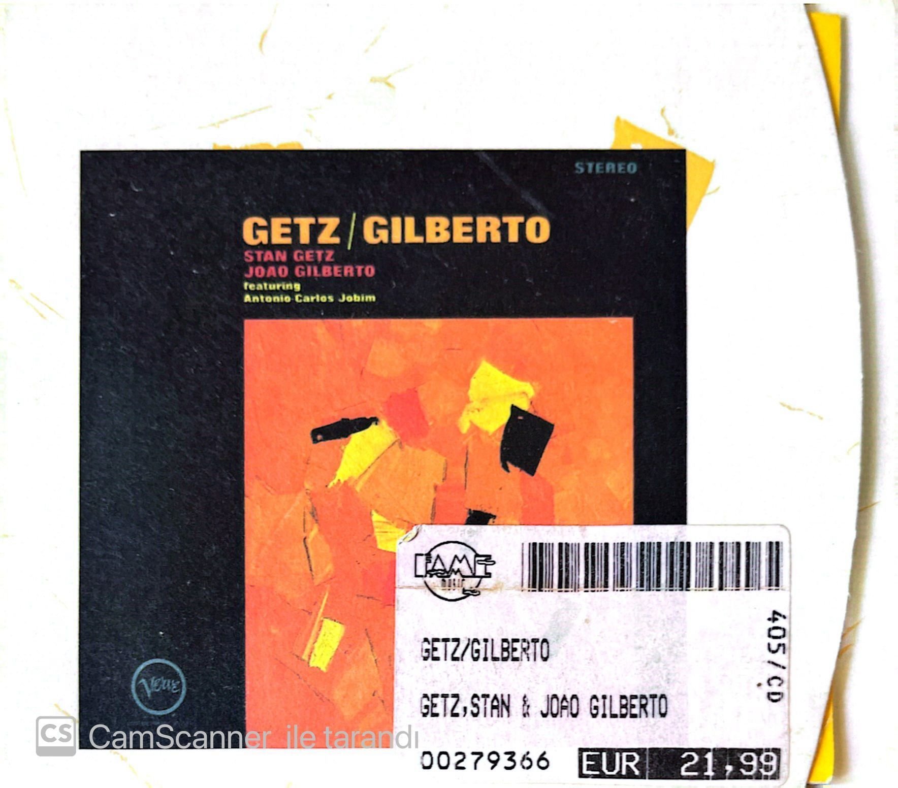 Stan Getz And Joao Gilberto Featuring Antonio Carlos Jobim CD