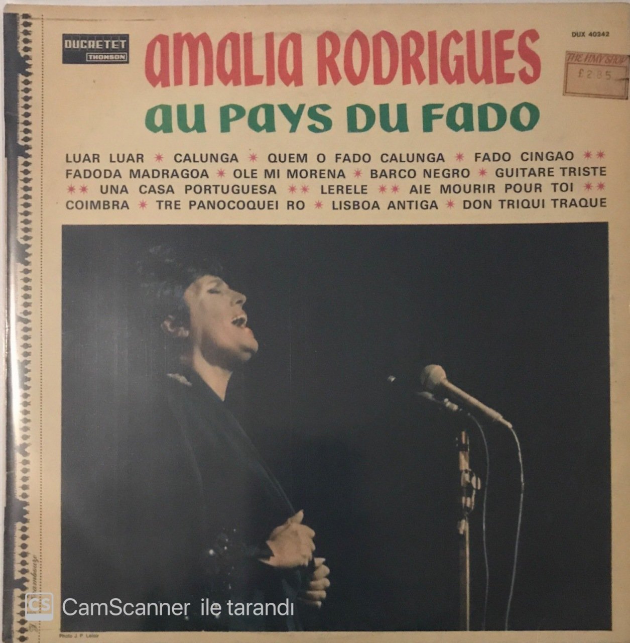 Amalia Rodrigues Au Pays Du Fado LP