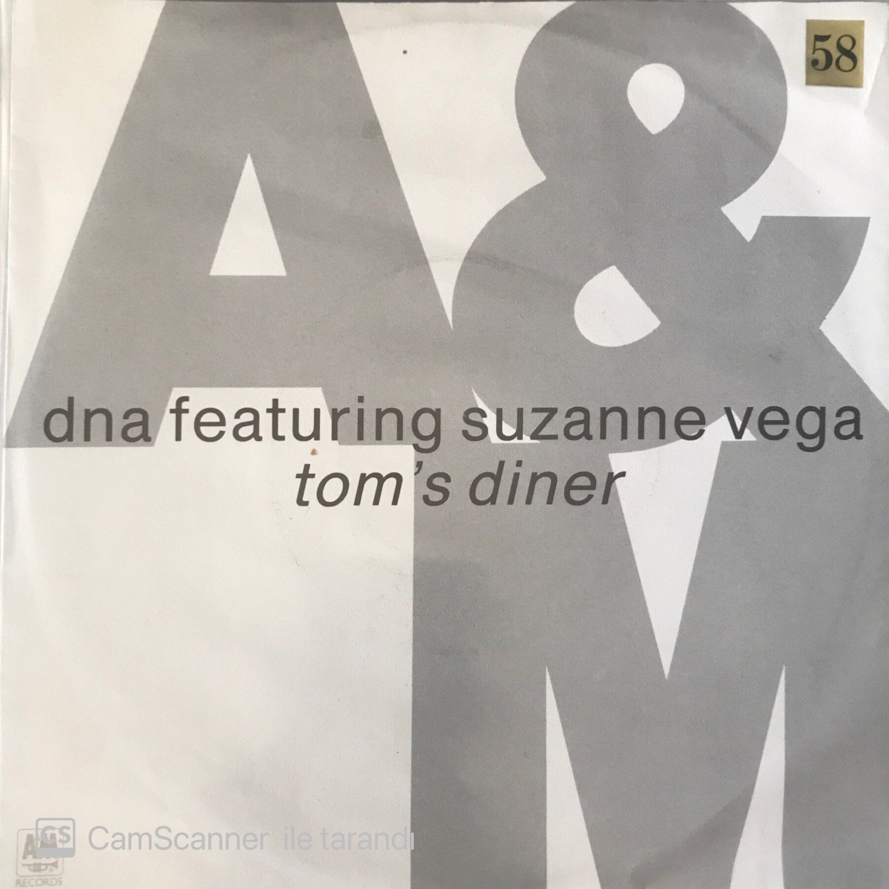 D.N.A. Featuring Suzanne Vega - Tom's Diner 45lik