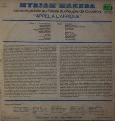 Myriam Makeba Appel A L'Afrique LP