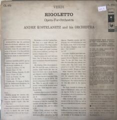 Verdi: Rigoletto Andre Kostelanetz And His Orchestra LP