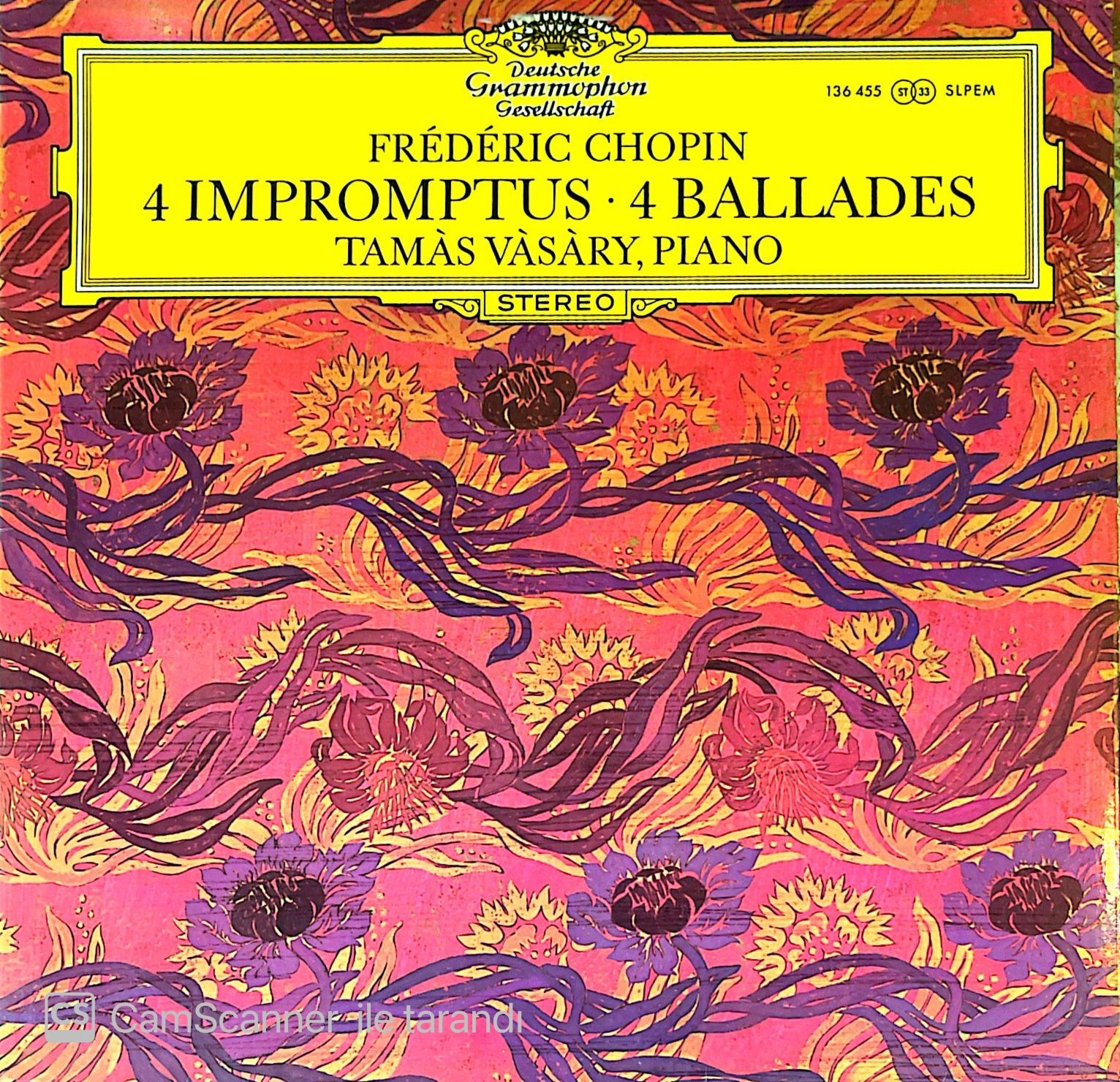 Frederic Chopin 4 Impromptus 4 Ballades Tamas Vasary, Piano LP