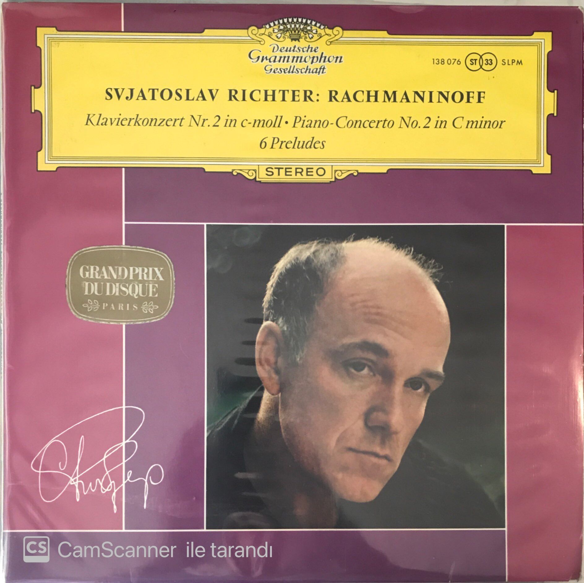 Svjatoslav Richter: Rachmaninoff Klavierkonzert Nr.2 in c moll - Piano - Concerto No.2 In C Minor 6 Preludes LP