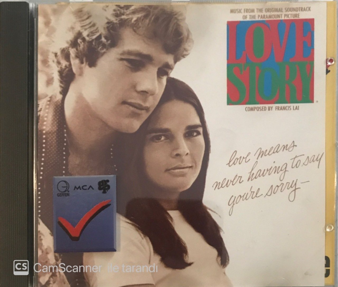 Original Motion Picture Soundtrack Love Story CD