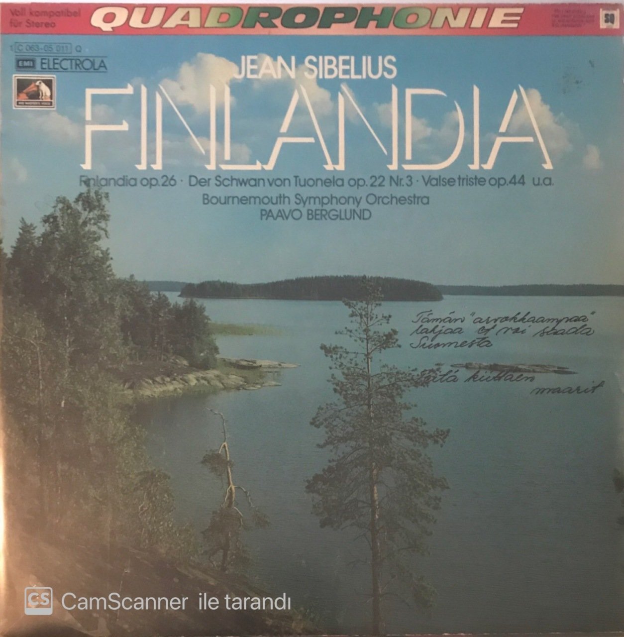 Jean Sibelius Finlandia LP