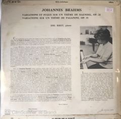 Brahms Variations Sur Un Theme De Haendel Idil Biret LP