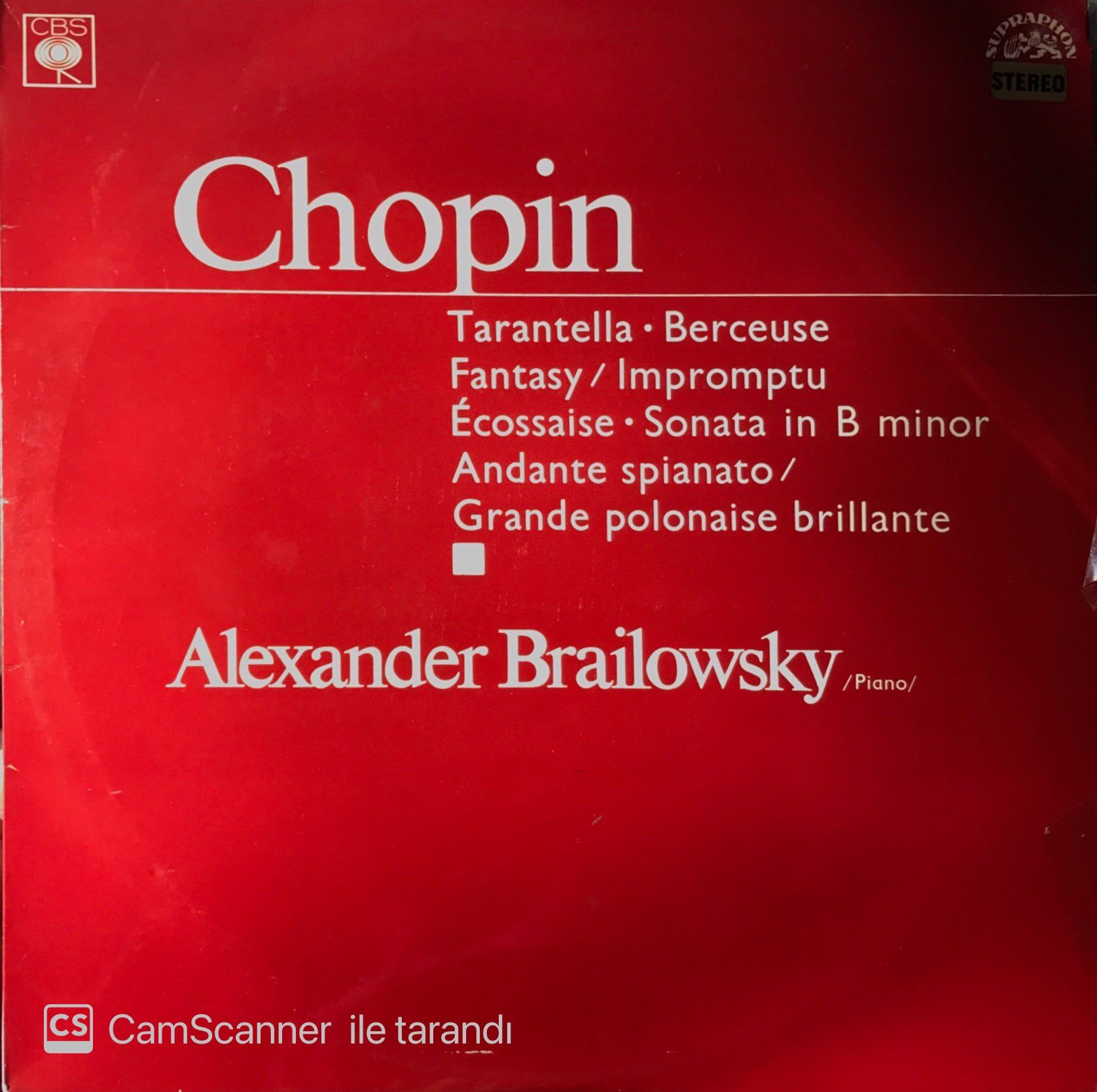 Chopin Alexander Brailowsky Piano LP