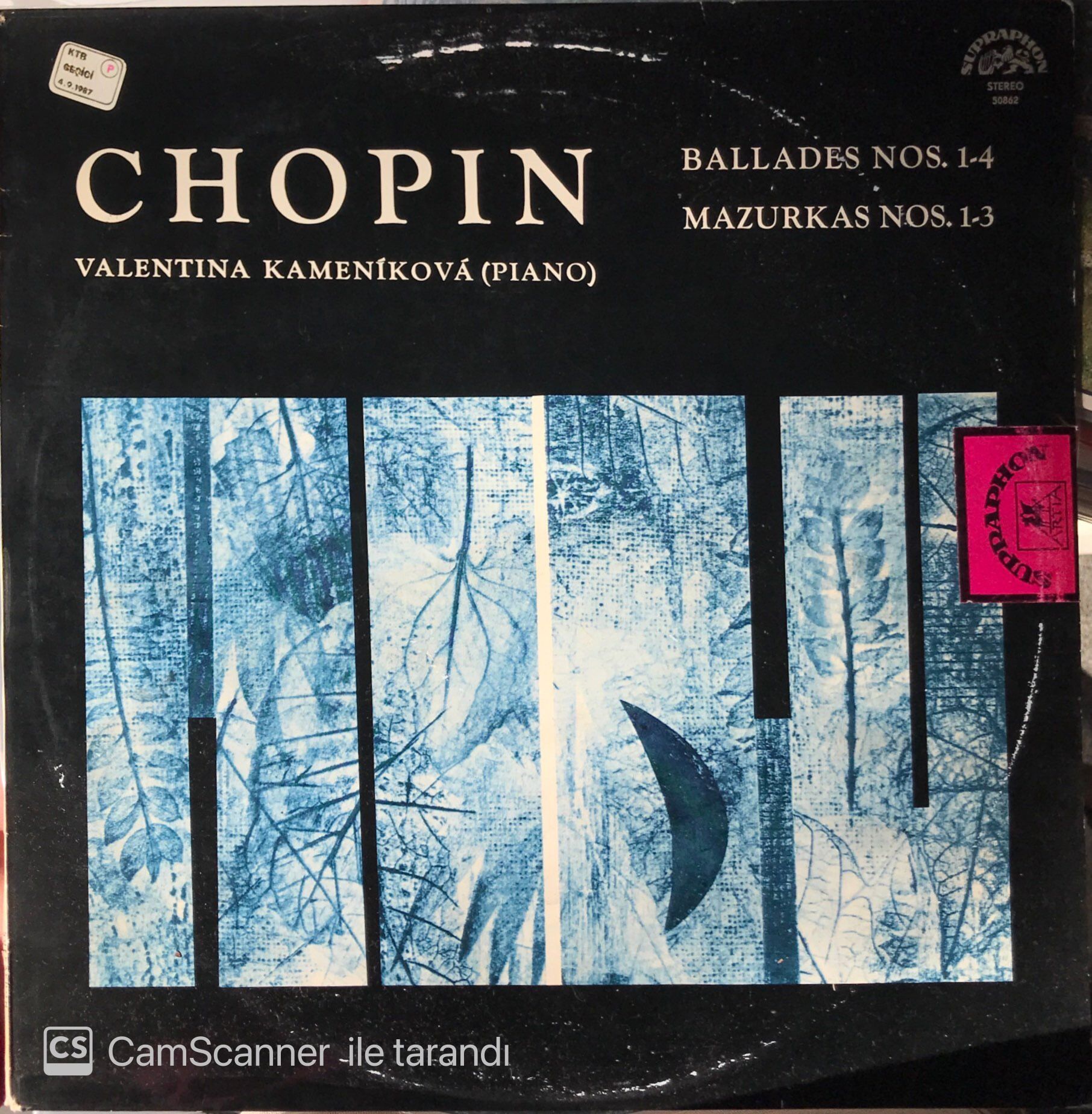 Chopin Valentina Kamenikova (Piano) Ballades Nos. 1-4 Mazurkas Nos. 1-3 LP