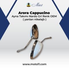 Arora Cappucino Ayna Takımı Nardo Gri Renk OEM (yanları nikelajlı) Moto11