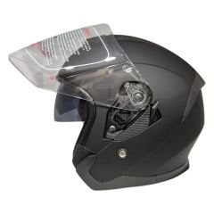 Mat Siyah Yazlık Yarım Güneş Vizörlü Kask