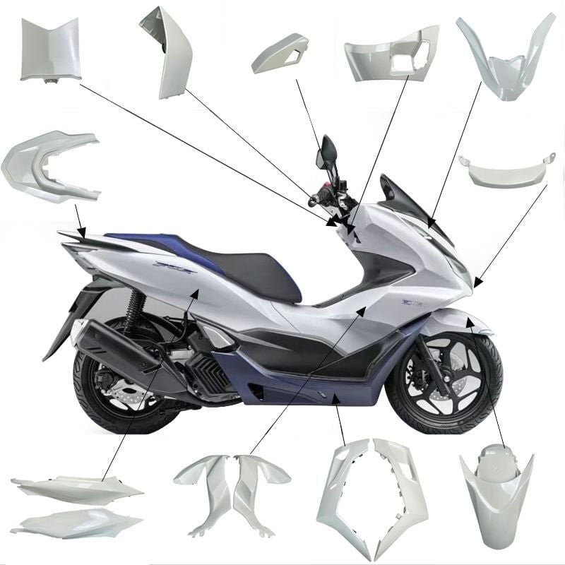 Pcx 125 Grenaj Kaporta Seti Beyaz 2021 2023 Moto11