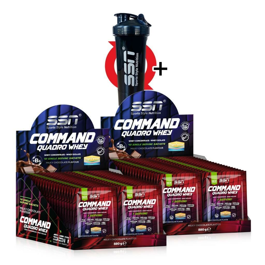 SSN Sports Style Nutrition Command Quadro Whey 1760 Gr 80 Şase Çikolata (40 x2 Box) Kombinasyon