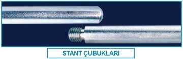 İSOLAB 049.06.004 stand borusu - galvanize çelik - uzunluk 600 mm (1 adet)