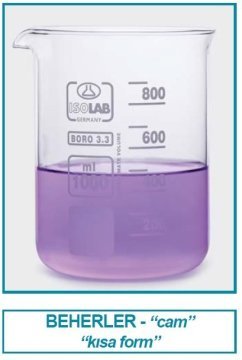 İSOLAB 025.01.050 beher - cam - kısa form - 50 ml (10 adet)