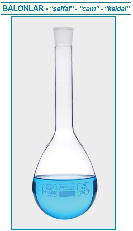 İSOLAB 030.57.750 balon - kjeldahl- 29/32 - 750 ml (1 adet)