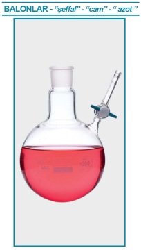İSOLAB 030.58.025 balon - azot - yuvarlak dipli - musluklu - dişi şilif : NS 14/23 - 25 ml (1 adet)