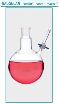 İSOLAB 030.59.100 balon - azot - yuvarlak dipli - musluklu - dişi şilif : NS 29/32 - 100 ml (1 adet)