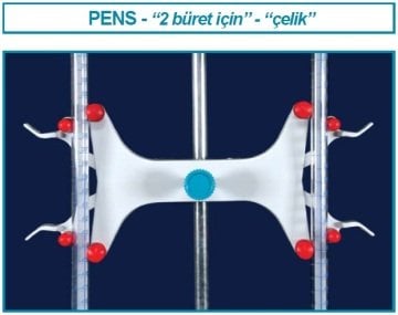 İSOLAB 018.05.002 büret pensi - metal - iki büret için (1 adet)