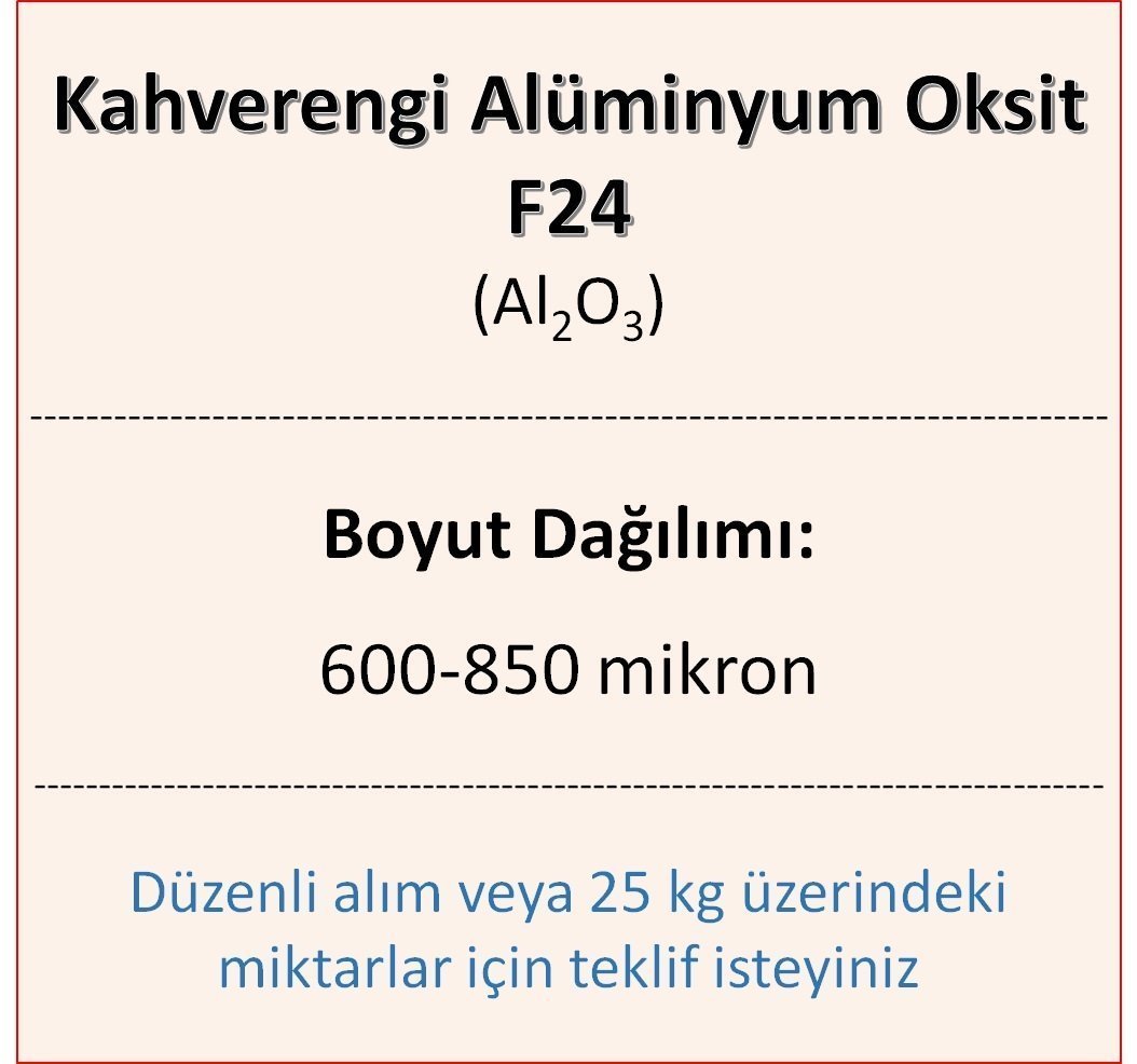 Kahverengi Alüminyum Oksit F24 - Al2O3 - 600-850mikron