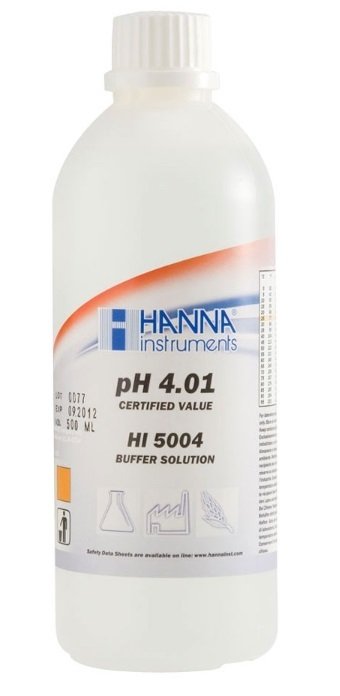 HANNA HI5004 pH 4.01 -  25oC Technical Calibration Buffer, 500 mL