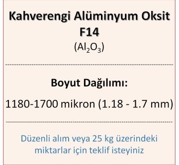 Kahverengi Alüminyum Oksit F14 - Al2O3 - 1180-1700mikron
