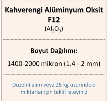Kahverengi Alüminyum Oksit F12 - Al2O3 - 1400-2000mikron