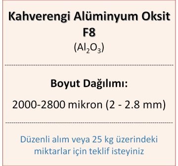 Kahverengi Alüminyum Oksit F8 - Al2O3 - 2000-2800mikron