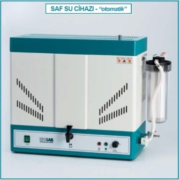 İSOLAB 623.02.004 destile cihazı - su - depolu - otomatik - 4.0 lt/saat - ön filtreli (1 adet)