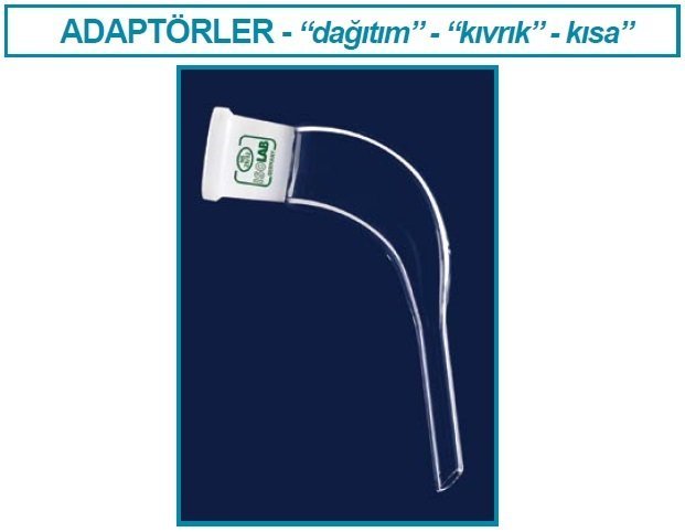 İSOLAB 065.30.014 adaptör - aktarım - distilasyon için - eğimli - dişi: NS 14/23 - 65mm (1 adet)