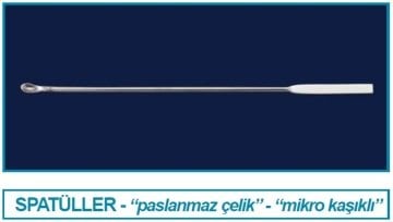 İSOLAB 047.06.150 spatül - paslanmaz çelik - mikro kaşıklı - 150 mm (1 adet)