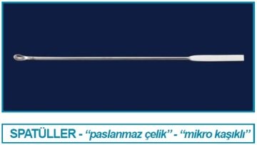 İSOLAB 047.06.180 spatül - paslanmaz çelik - mikro kaşıklı - 180 mm (1 adet)