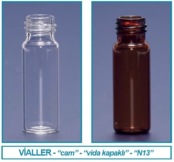 İSOLAB 095.05.001 vial - vida kapak - N13 - 4.0 ml - 14.75x45 mm - şeffaf (100 adet)