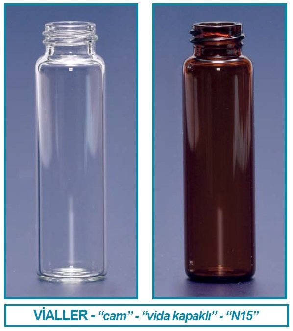 İSOLAB 095.06.002 vial - vida kapak - N15 - 12 ml - 18.5x66 mm - amber (100 adet)