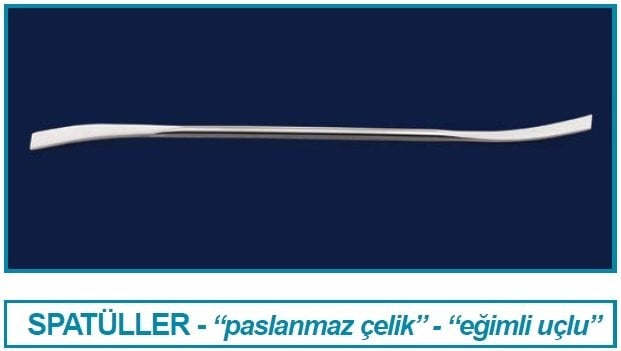 İSOLAB 047.03.150 spatül - paslanmaz çelik - eğimli - 150 mm (1 adet)