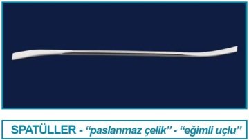 İSOLAB 047.03.180 spatül - paslanmaz çelik - eğimli - 180 mm (1 adet)