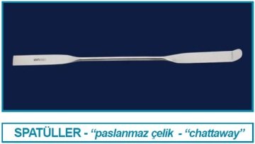 İSOLAB 047.09.180 spatül - paslanmaz çelik - chattaway - 180 mm (1 adet)