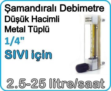 Düşük Hacimli Metal Tüplü Şamandıralı Debimetre (Sıvı için) 2.5-25 lt/saat