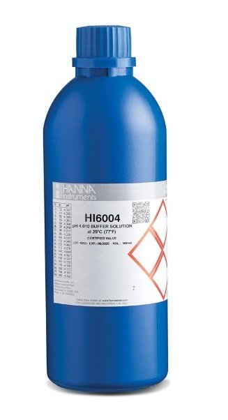 HANNA HI6004 pH 4.010  -  25oC Millesimal Calibration Buffer, 500 mL