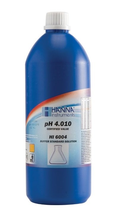 HANNA HI6004-01 pH 4.010  -  25oC Millesimal Calibration Buffer, 1 L