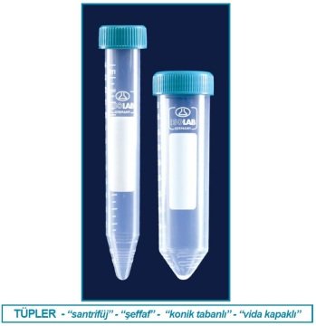 İSOLAB 078.02.004 tüp - santrfüj - P.P - vidalı kapaklı - 50 ml - DNA/RNA free - gamma steril - tekli ambalaj (50 adet)