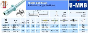 Çelik İnterlock Ağır Hizmet Perçini 4.8x14 mm - 250 adet