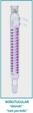 İSOLAB 033.17.250 soğutucu - dimroth - 250 mm - dişi:NS14/23 -erkek:NS14/23 - cam yan kol (1 adet)
