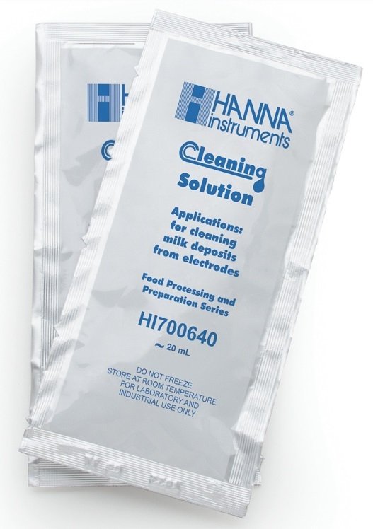 HANNA HI700640P Cleaning Solution for Milk Deposits (Food Industry), (25) 20 mL sachets