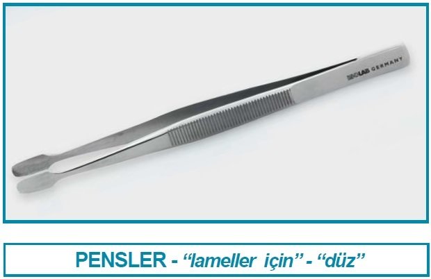 İSOLAB 048.03.002 pens - lamel için duz uçlu (1 adet)