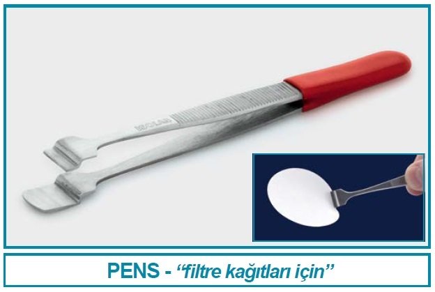 İSOLAB 048.04.001 pens - metal - filtre kağıdı için (1 adet)