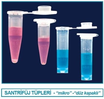 İSOLAB 078.03.022 tüp - santrfüj - mikro - düz kapaklı - 1.5 ml - steril (500 adet)