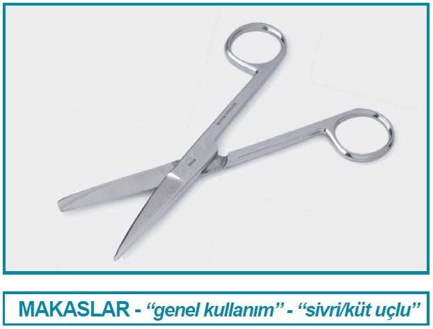 İSOLAB 048.24.130 makas - laboratuar için - küt/sivri - 130 mm (1 adet)