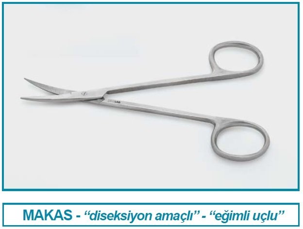 İSOLAB 048.26.130 makas - diseksiyon - kıvrık - 130 mm (1 adet)